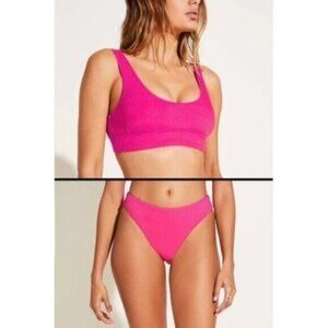 Vitamin A Zinnia Pink Bikini L Ecorib Cali Bottom Sienna Tank NEW Neon Beach